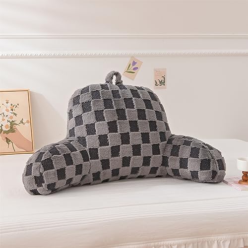 Aimuan Reading Pillow Checkered Bed Rest Wedge Backrest Checkerboard Pillow - Image 5