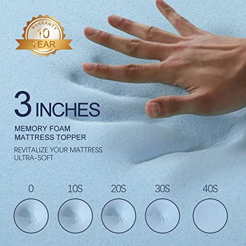 VALUXE 3 Inch Memory Foam Mattress Topper King Size High Density Cooling Pad - Image 4