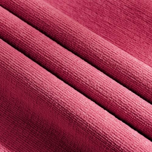 MIULEE Hot Pink Red Chenille Couch Throw Pillow Covers - Image 2