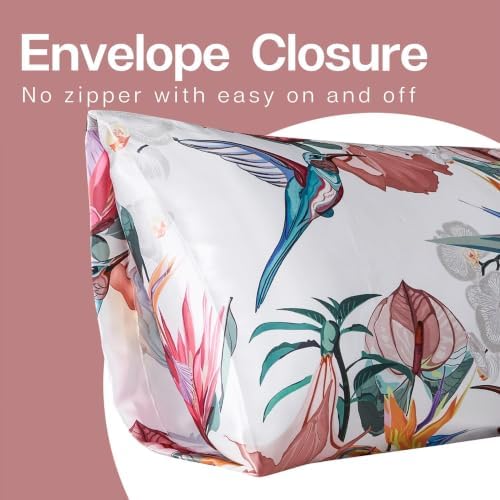 MR&HM Satin Body Pillow case, Floral Bird - Image 4