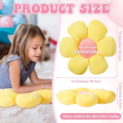Reginary 4 Pcs Flower Floor Pillow Cushion Kids - Image 2