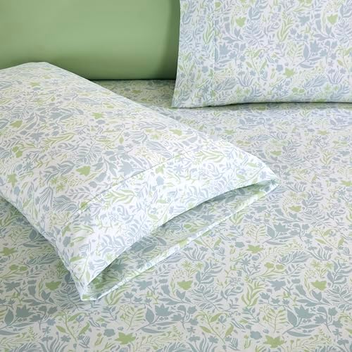Elegant Comfort 6-Piece Sheet Set Deep Pocket Floral, Twin XL, Anita Green - Image 5