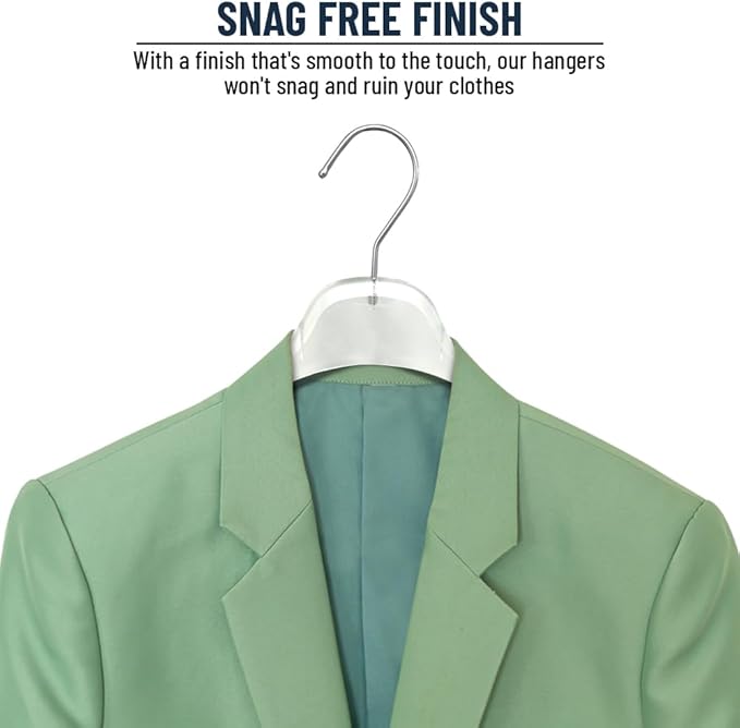 All Hung Up Hangers Plastic Coat Hangers, Clothes Hangers (Smokey Clear, 36pk)