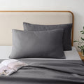 100% Cotton Waffle Pillow Shams King Size Set of 2, Dark Grey by ShunjieHome