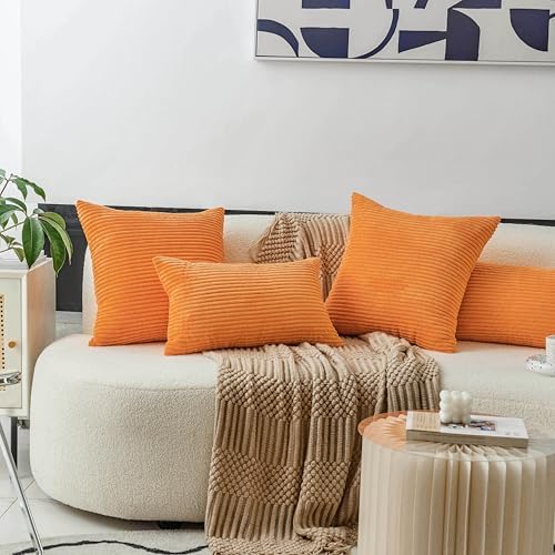 Home Brilliant Solid Accent Burnt Orange Pillow Covers Cases Solid Decorated - Image 3