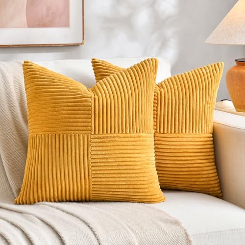 Fancy Homi 2 Packs Sunflower Yellow Spring Decorative Throw Pillow Covers 18x18 by Fancy+Homi