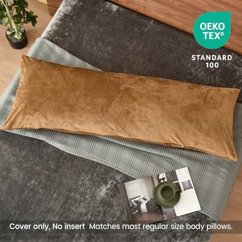 PHF Super Soft Velvet Zippered Body Pillowcase, No Insert, 1 Pack Luxury Cozy - Image 2
