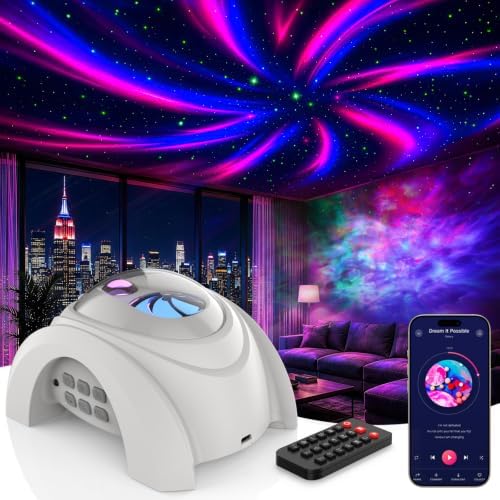 Rossetta Dual Lens Galaxy Star Aurora Projector Night Light for Bedroom by Rossetta