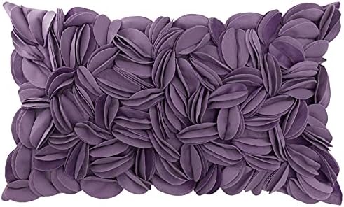 KINGROSE Hand Crafted Stereo Flower Throw Pillow Cover Rectangular Cushion by KINGROSE