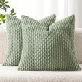 MIULEE Euro Sham Decorative Throw Pillow Covers 24x24 Sage Green Corduroy by MIULEE