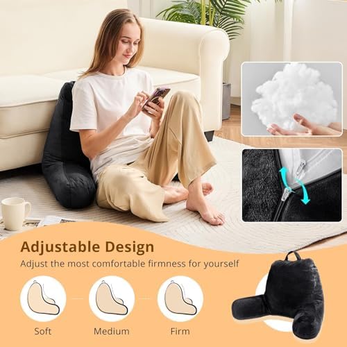 Sasttie Reading Pillow for Bed, Back Pillow for Sitting Up - Image 3