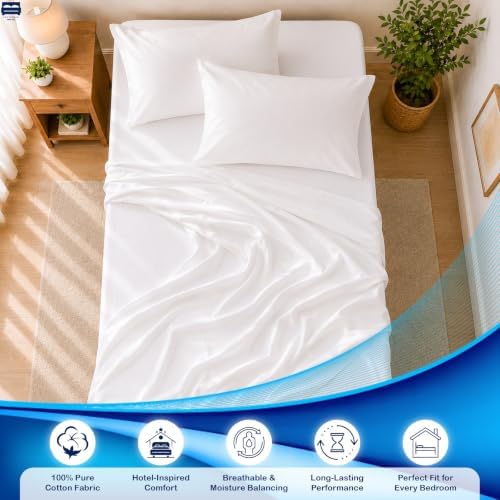 Cottingon 4 PC Cot Sheet Set 30"X75", Egyptian Cotton - Image 3