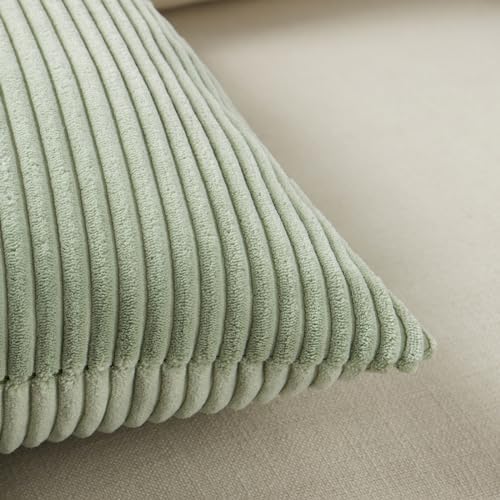 Fancy Homi 2 Packs Sage Green Decorative Throw Pillow Covers 16x16 Inch - Image 5