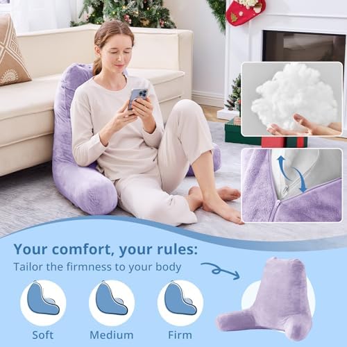 Sasttie Reading Pillow for Bed, Back Pillow for Sitting Up - Image 3