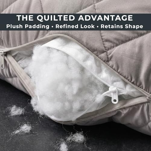 U Shaped Pillow Full Body Support Reversible Quilted 55 in Gray - Image 3