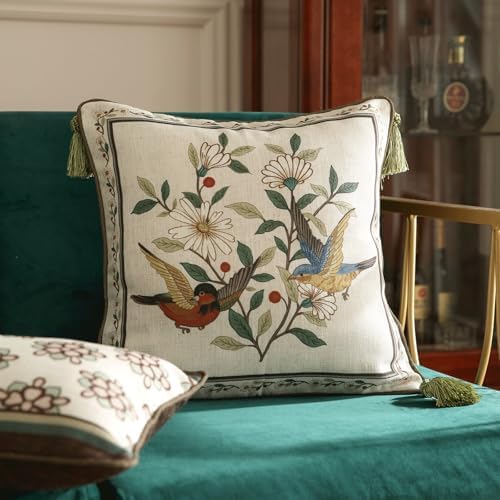 ISAENNE Designer Linen Square Throw Pillow Cover - Image 2