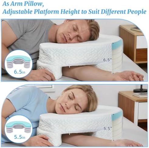 Side Sleeper Pillow With Arm Hole, Adjustable Heights Shoulder Pillow - Image 3
