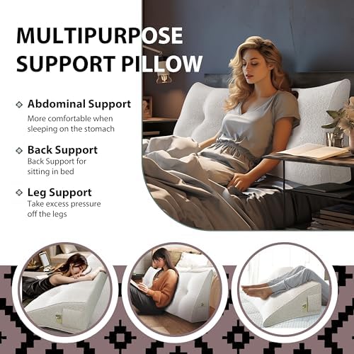 11 lbs Thickened Wedge Pillow Headboard Body Positioner Bed Backrest Support - Image 3