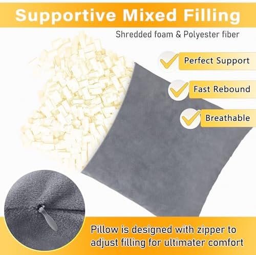 1 MIDDLE ONE 2 Pack Small Pillow, 16 X 12 Inches, Memory Foam Mini Pillow - Image 3