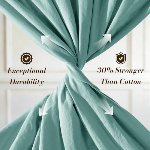 SONORO KATE 100% French Linen King Size Sheets Set, Natural Flax Bedding - Image 4