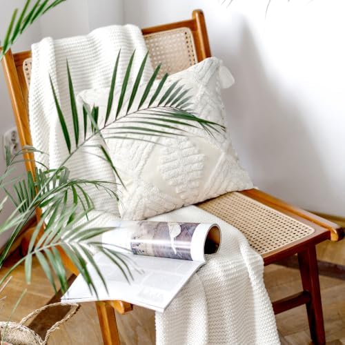 Boho Throw Pillow Covers 20x20 Tufted Tassels - Image 6