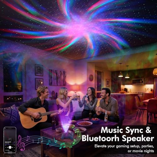 Rossetta Dual Lens Galaxy Star Aurora Projector Night Light for Bedroom - Image 5