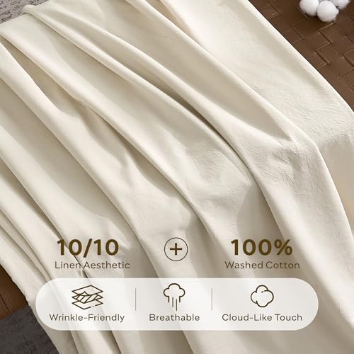 JELLYMONI 100% Washed Cotton Pillowcases, Envelope Closure 2-Pack - Image 4