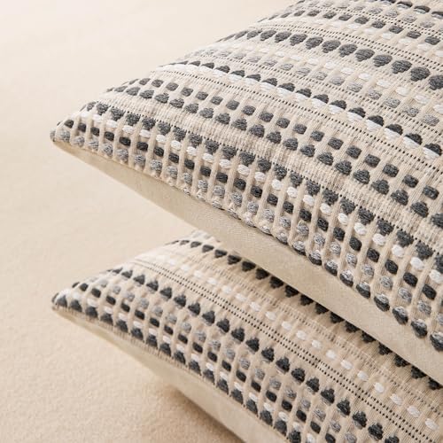 Boho Long Lumbar Body Decorative Throw Pillow Covers 14x36 Inch Pack of 1 Grey - Image 4