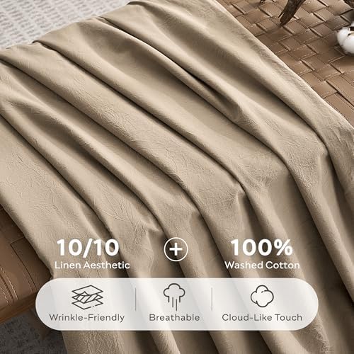 JELLYMONI 100% Washed Cotton Pillowcases, Envelope Closure 2-Pack - Image 3