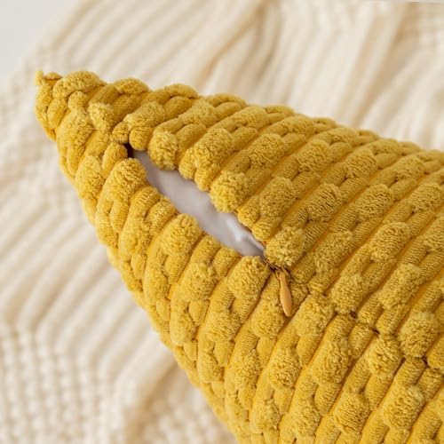 Kevin Textile Soft Corduroy 14"x22" Pillow Cover 1 Pack, Mustard Yellow - Image 3