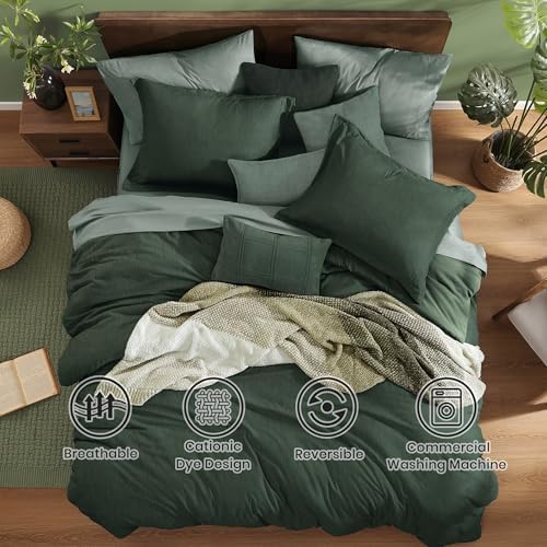 Monbix Super King Comforter Set Deep Forest 7 Pieces Bed in a Bag - Image 2