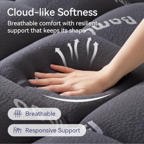 ELEMUSE Queen Size Bamboo Viscose Mattress Topper, Thick Pillow Top Pad - Image 2