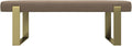 VANT Upholstered Bed Bench - Ribbed Taupe - Burnished Brass - Contemporary Modern, Bedroom Bench Seat, Hallway, or Entryway