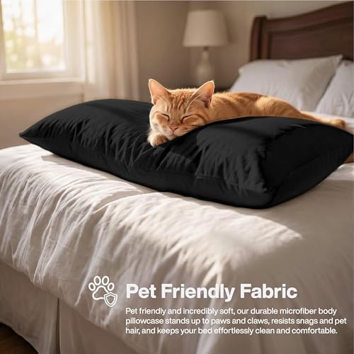QUEENSBAY Body Pillow Case, 1 Pack, Soft Microfiber Long Pillow Cover, - Image 7