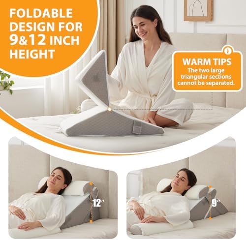 Ruqmuis Wedge Pillow Set for After Surgery, Incline Pillow Wedge for Headboard - Image 4