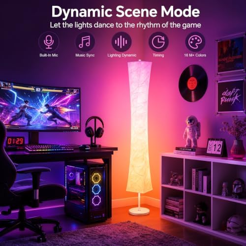 WORLD WIN 61'' RGB LED Corner Floor Lamp, Square with Disc Base - Image 3