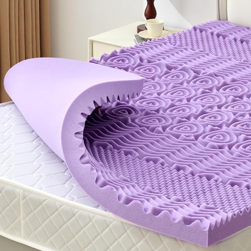 SINWEEK 1.5 Inch 7-Zone Memory Foam Mattress Topper Twin Size, Soft Mattress Pad by SINWEEK