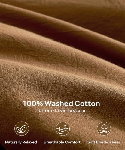 JELLYMONI 100% Washed Cotton Pillowcases, Envelope Closure 2-Pack - Image 4
