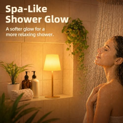 EZVALO Spa-Like Shower Lamp – IP65 Waterproof Bathroom Lamp, Rechargeable Cordless Mood Light, 3 Color Temps for Relaxing Bathroom & Bathtub Experience (1 Pack) - Image 2
