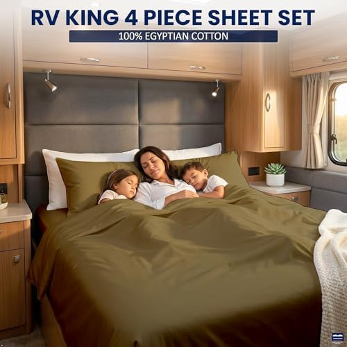 Cottingon 4 Piece RV King Sheets Fits 15" Deep, Egyptian Cotton - Image 3