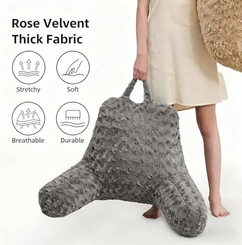 Reading Pillow, Rose Velvet Back Pillow - Image 5