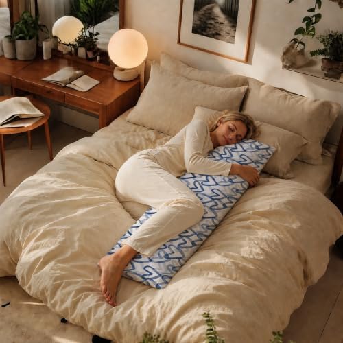 Navy Blue Heart Y2K Body Pillow Cover 20x54 - Image 5