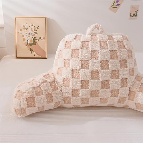 Aimuan Reading Pillow Checkered Bed Rest Wedge Backrest Checkerboard Pillow - Image 4