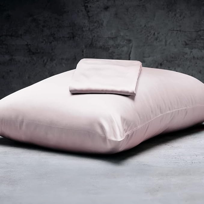 LUXOME 100% Rayon (Viscose) from Bamboo Pillowcase Set (King) | 400 Thread Count | Moisture-Wicking | Envelope Closure | Blush