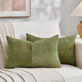 Fancy Homi 2 Packs Moss Green Lumbar Decorative Throw Pillow Covers 12x20 Inch by Fancy+Homi