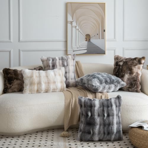 MADIZZ Pack of 2 Thick Plush Faux Wool Throw Pillow Covers Soft Boho Throw - Image 5