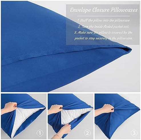 NTBAY Standard Microfiber Pillowcases, Royal Blue - Image 4