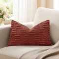 Kevin Textile 12x24 Inch Fall Lumbar Pillow Cover 1 Pack Soft Plush Stripe by KevinTextile