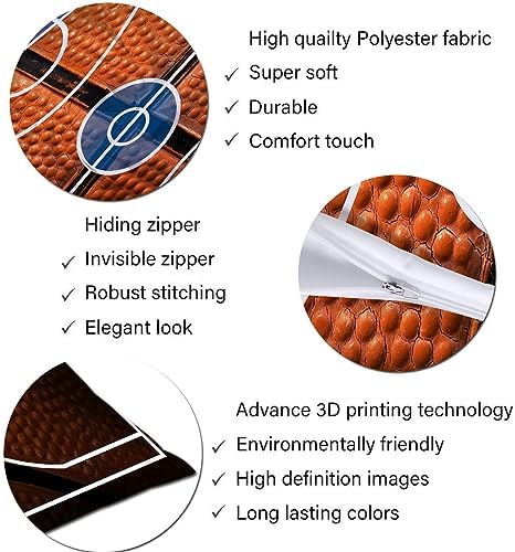 Basketball Body Pillow Cover Basketball Court Sports Playground Pattern Floor - Image 6