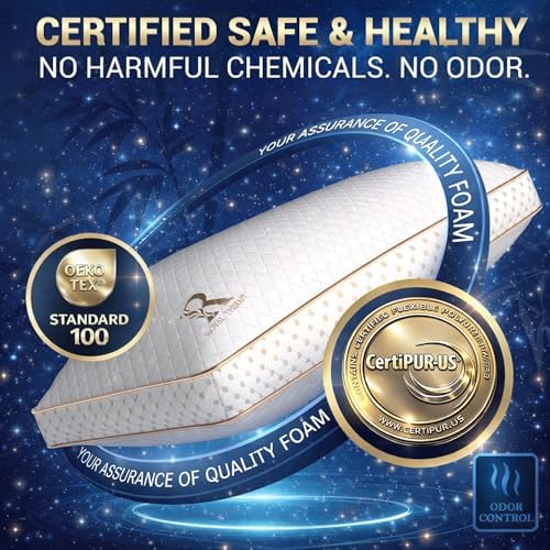 Royal Therapy 4-Pack Queen Memory Foam Pillow, Adjustable Shredded Odor-Free - Image 5